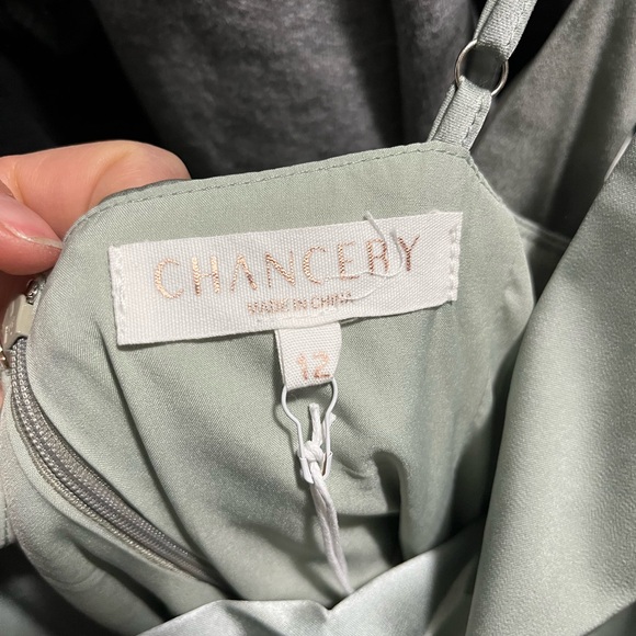 Chancery Satin Sage Green Midi Dress size 12 - Picture 4 of 4